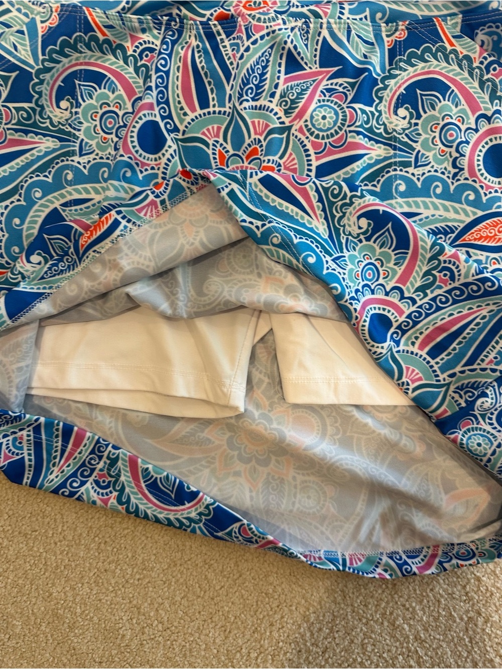 Skinz Blue and White Paisley golf Skort - Picture 4 of 6